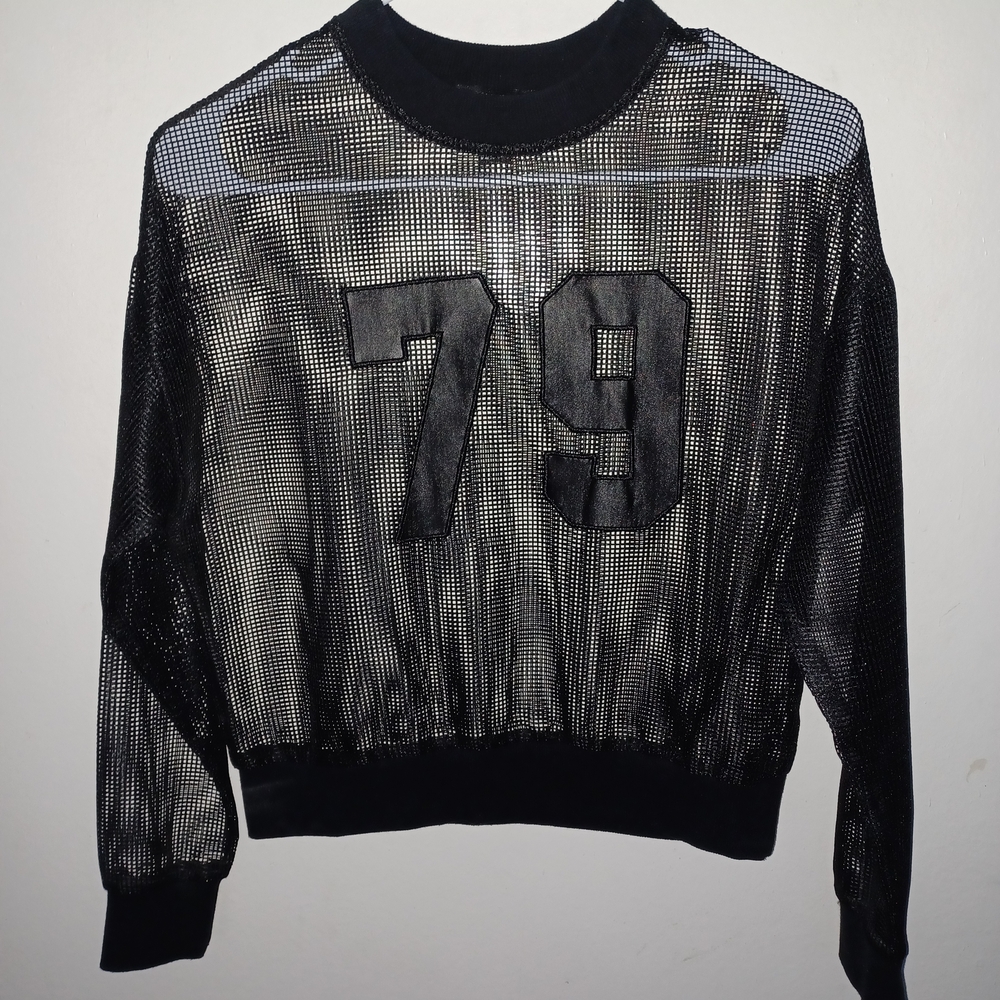 Forever 21 Black Mesh Knit Top